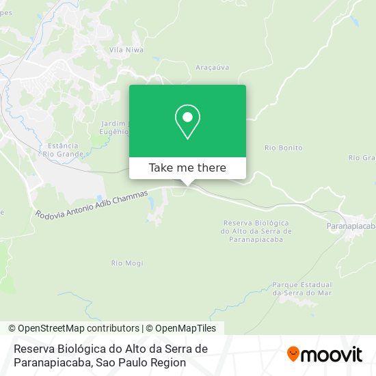 Mapa Reserva Biológica do Alto da Serra de Paranapiacaba