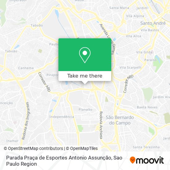 Parada Praça de Esportes Antonio Assunção map