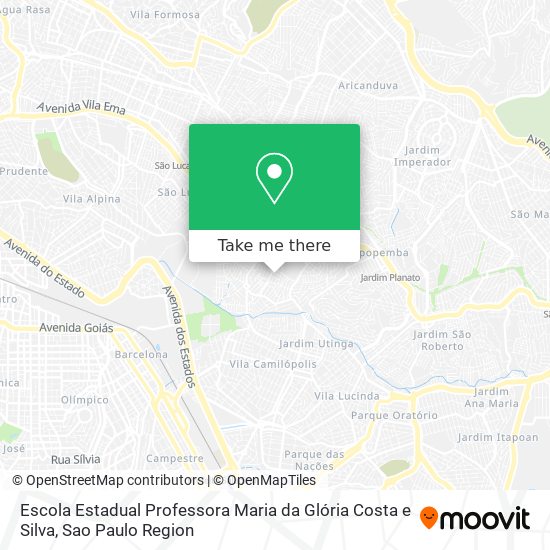 Mapa Escola Estadual Professora Maria da Glória Costa e Silva