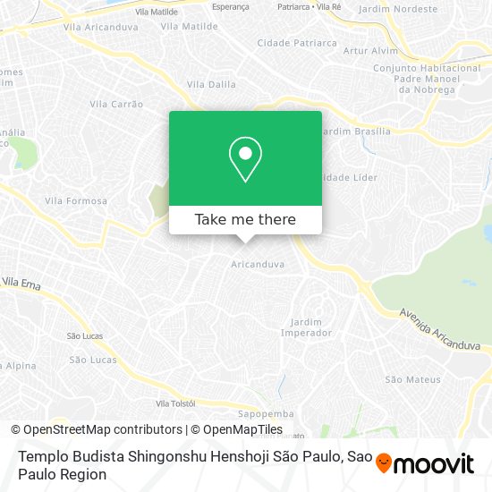 Mapa Templo Budista Shingonshu Henshoji São Paulo