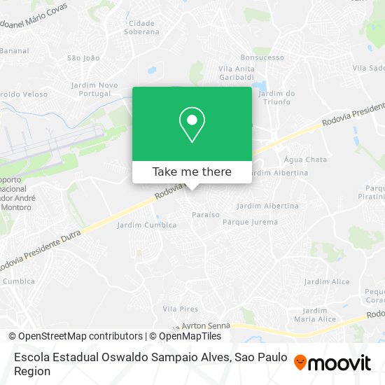 Mapa Escola Estadual Oswaldo Sampaio Alves