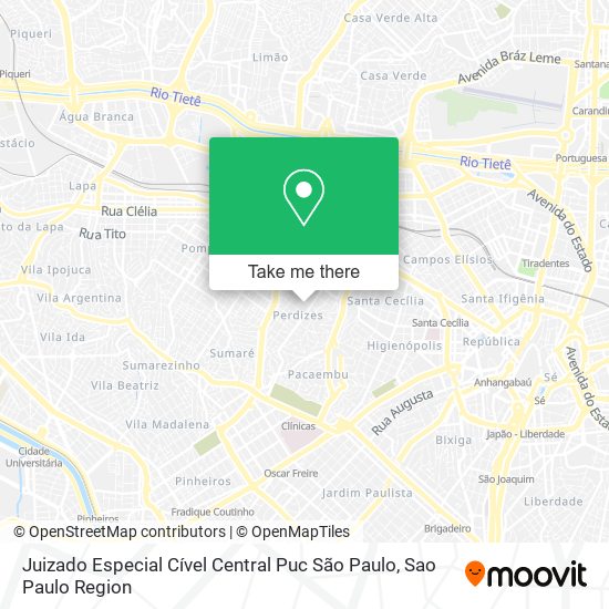 Mapa Juizado Especial Cível Central Puc São Paulo