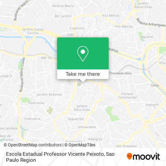 Mapa Escola Estadual Professor Vicente Peixoto