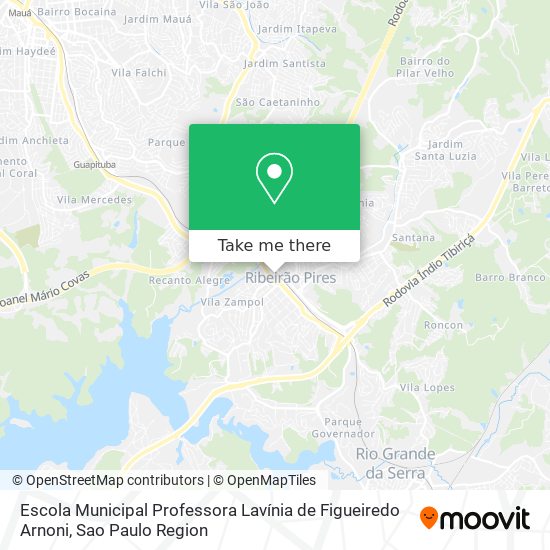 Mapa Escola Municipal Professora Lavínia de Figueiredo Arnoni