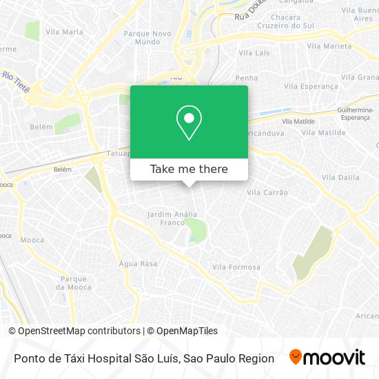 Mapa Ponto de Táxi Hospital São Luís