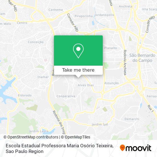 Mapa Escola Estadual Professora Maria Osório Teixeira