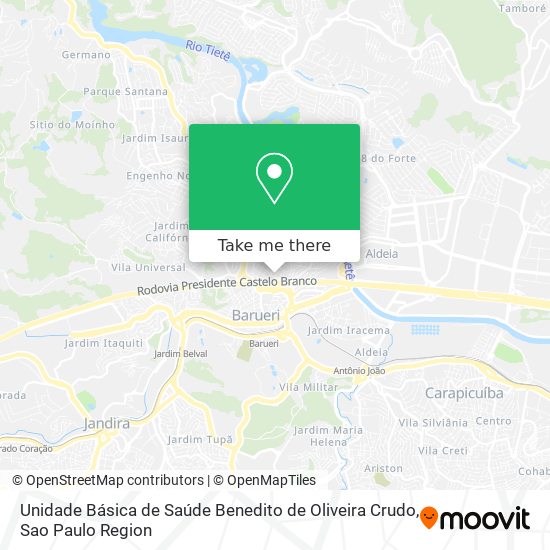 Unidade Básica de Saúde Benedito de Oliveira Crudo map