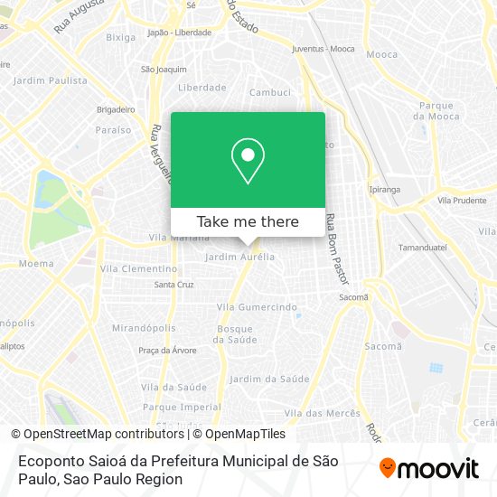 Mapa Ecoponto Saioá da Prefeitura Municipal de São Paulo