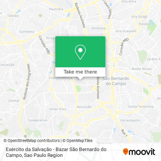 Mapa Exército da Salvação - Bazar São Bernardo do Campo