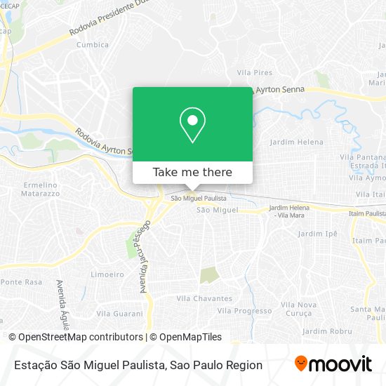 Mapa Estação São Miguel Paulista