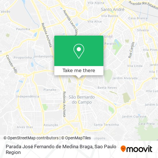 Parada José Fernando de Medina Braga map
