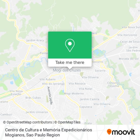 Mapa Centro de Cultura e Memória Expedicionários Mogianos