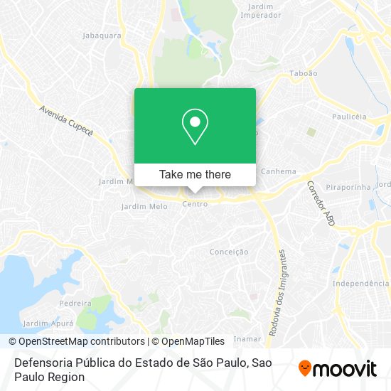Mapa Defensoria Pública do Estado de São Paulo