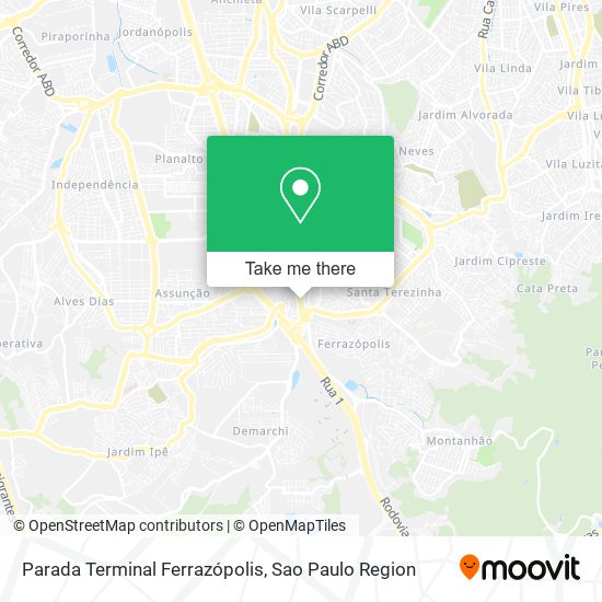 Parada Terminal Ferrazópolis map