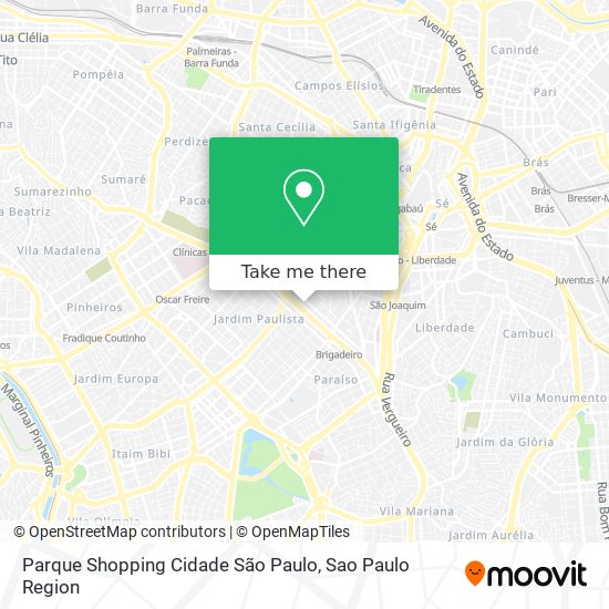 Mapa Parque Shopping Cidade São Paulo
