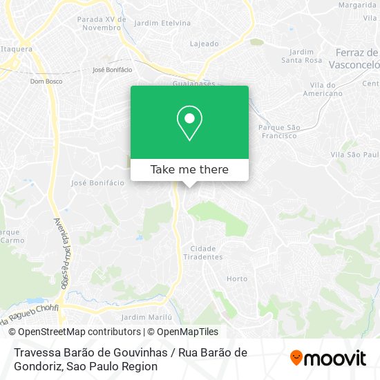 Mapa Travessa Barão de Gouvinhas / Rua Barão de Gondoriz