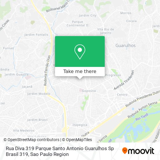 Mapa Rua Diva  319   Parque Santo Antonio  Guarulhos   Sp  Brasil 319