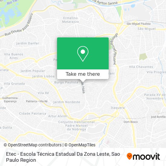 Etec - Escola Técnica Estadual Da Zona Leste map