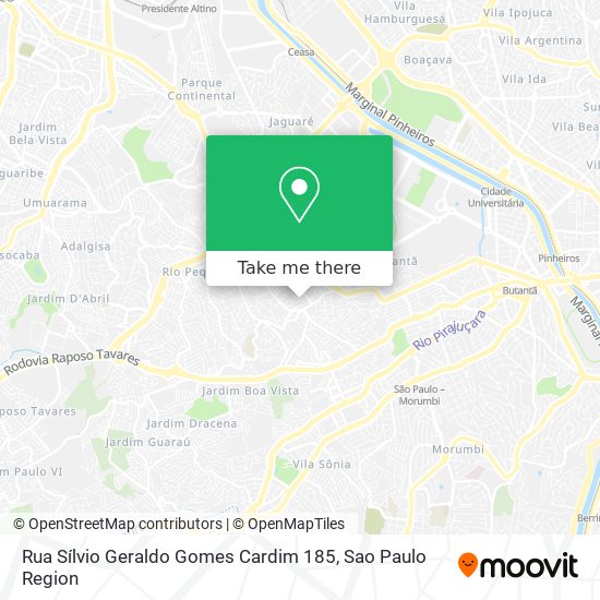 Mapa Rua Sílvio Geraldo Gomes Cardim 185