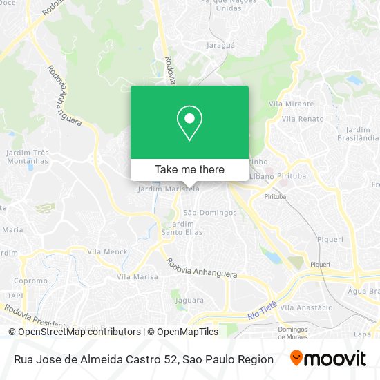 Mapa Rua Jose de Almeida Castro 52