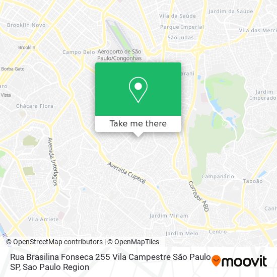 Mapa Rua Brasilina Fonseca  255   Vila Campestre   São Paulo   SP