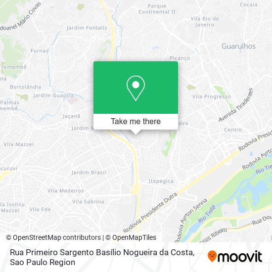 Mapa Rua Primeiro Sargento Basílio Nogueira da Costa