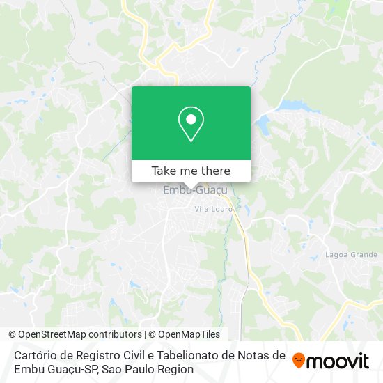 Mapa Cartório de Registro Civil e Tabelionato de Notas de Embu Guaçu-SP