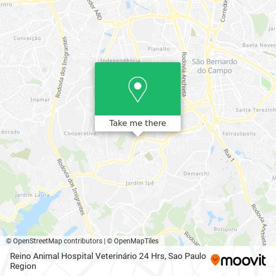 Mapa Reino Animal Hospital Veterinário 24 Hrs