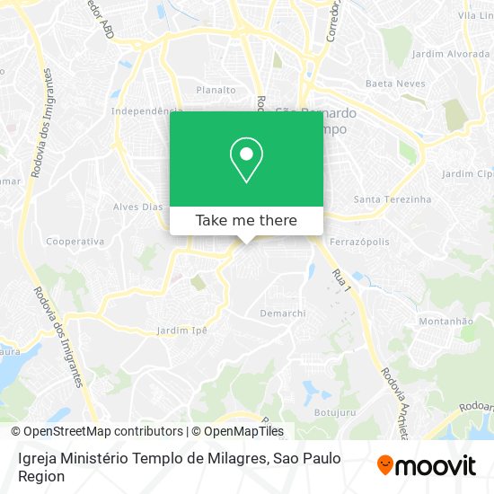 Mapa Igreja Ministério Templo de Milagres