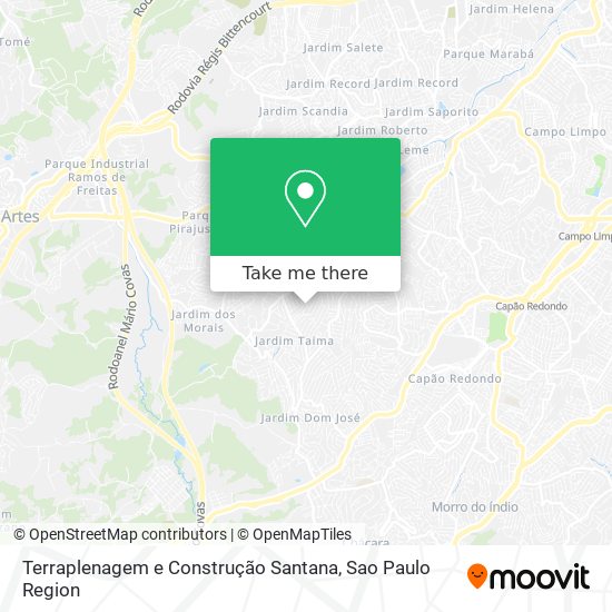 Mapa Terraplenagem e Construção Santana