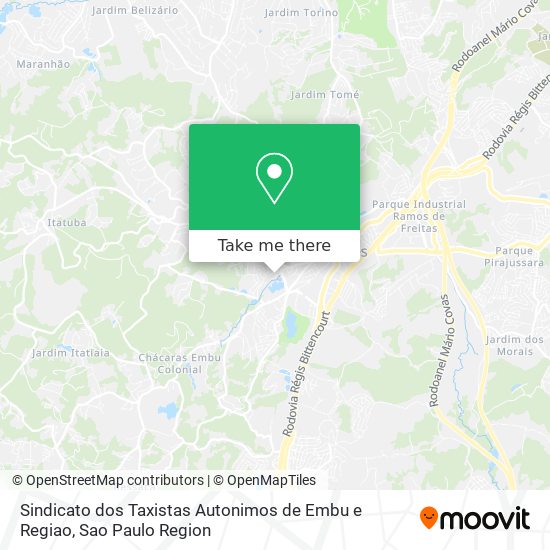 Sindicato dos Taxistas Autonimos de Embu e Regiao map