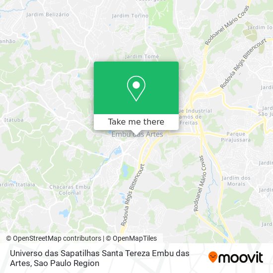 Universo das Sapatilhas Santa Tereza Embu das Artes map