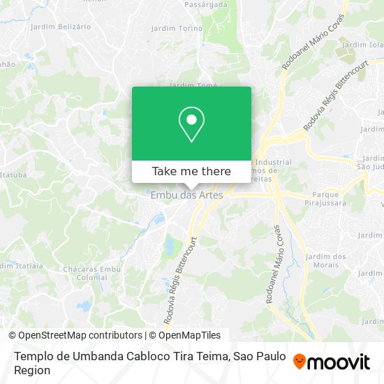 Mapa Templo de Umbanda Cabloco Tira Teima