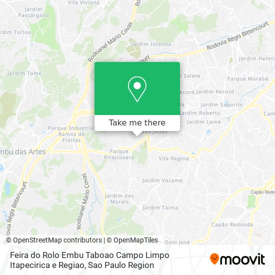 Feira do Rolo Embu Taboao Campo Limpo Itapecirica e Regiao map