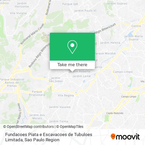 Fundacoes Piata e Escavacoes de Tubuloes Limitada map