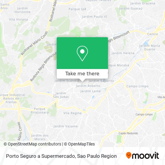 Porto Seguro a Supermercado map