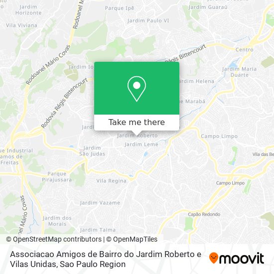 Associacao Amigos de Bairro do Jardim Roberto e Vilas Unidas map