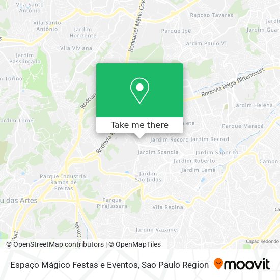 Mapa Espaço Mágico Festas e Eventos