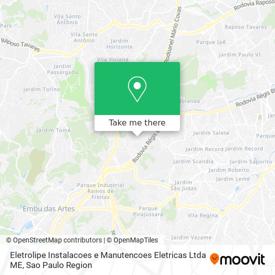 Eletrolipe Instalacoes e Manutencoes Eletricas Ltda ME map