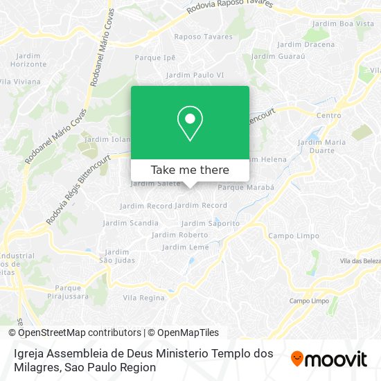 Mapa Igreja Assembleia de Deus Ministerio Templo dos Milagres