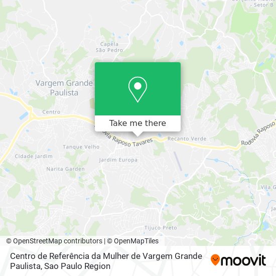 Mapa Centro de Referência da Mulher de Vargem Grande Paulista