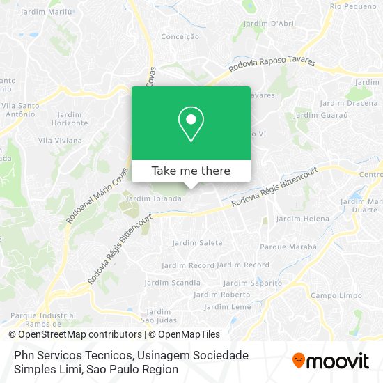 Phn Servicos Tecnicos, Usinagem Sociedade Simples Limi map