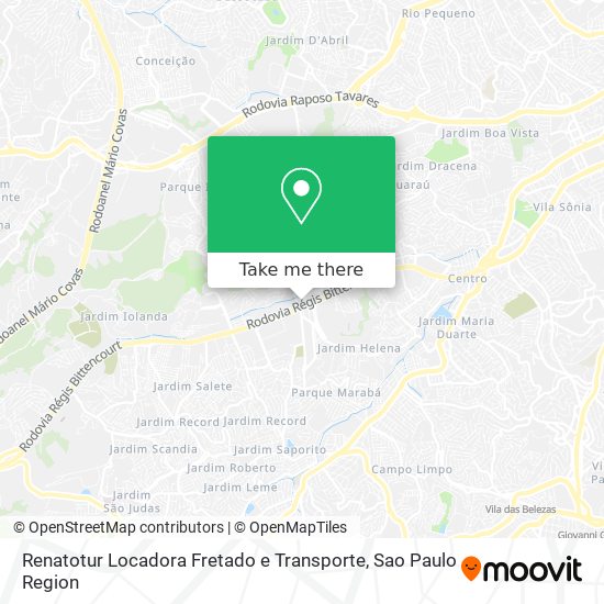 Mapa Renatotur Locadora Fretado e Transporte