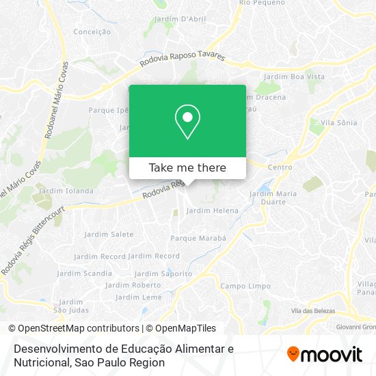 Mapa Desenvolvimento de Educação Alimentar e Nutricional