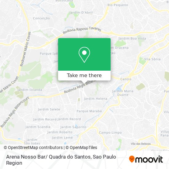 Mapa Arena Nosso Bar/ Quadra do Santos