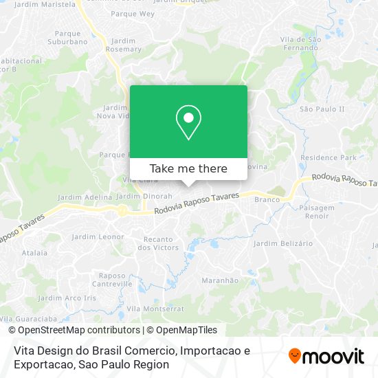 Vita Design do Brasil Comercio, Importacao e Exportacao map