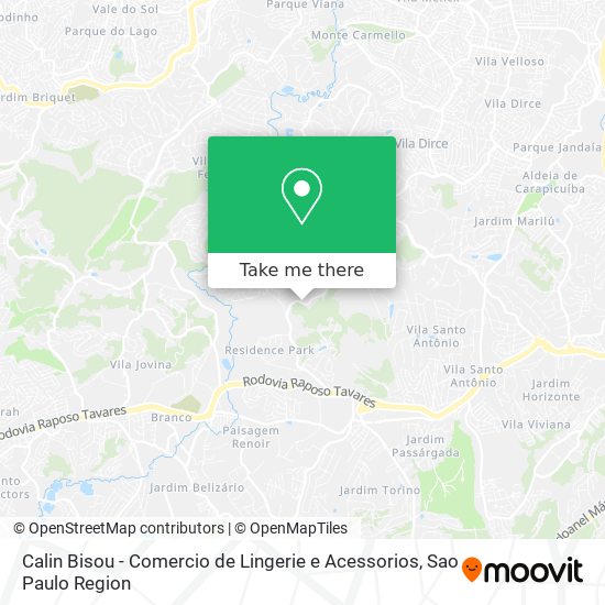 Mapa Calin Bisou - Comercio de Lingerie e Acessorios