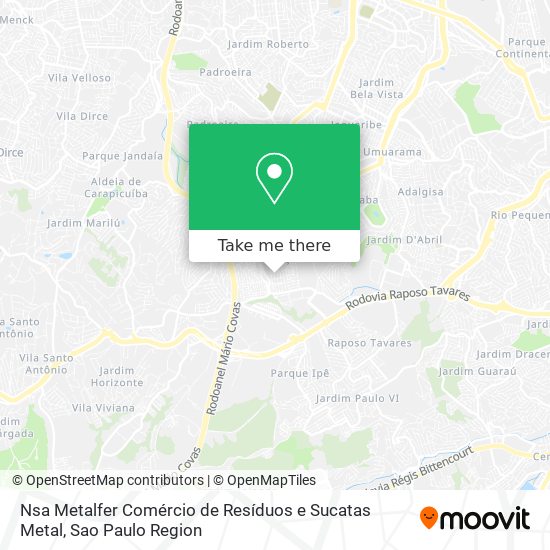 Mapa Nsa Metalfer Comércio de Resíduos e Sucatas Metal