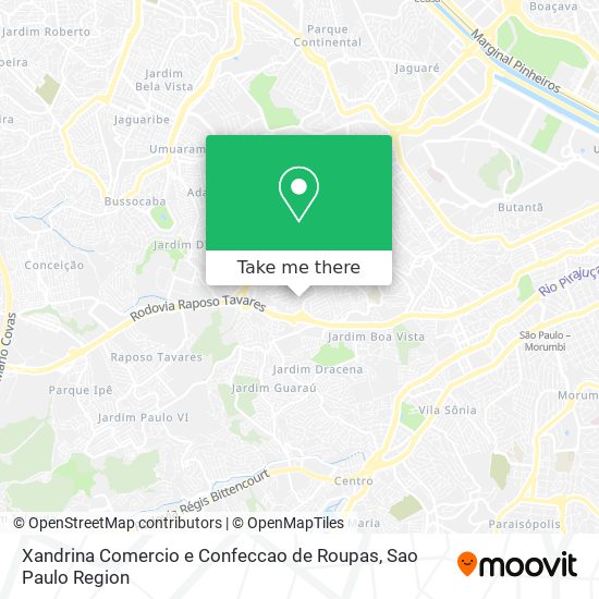 Xandrina Comercio e Confeccao de Roupas map