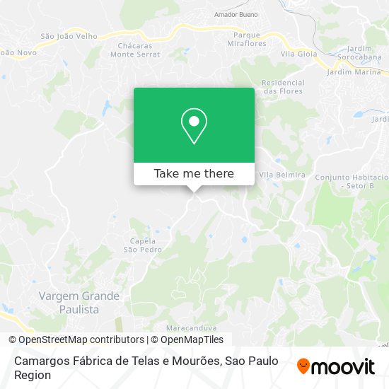 Mapa Camargos Fábrica de Telas e Mourões